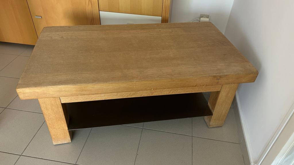 Eiken salontafel, Huis en Inrichting, Tafels | Salontafels, Ophalen, Gebruikt, 100 tot 150 cm, Eikenhout