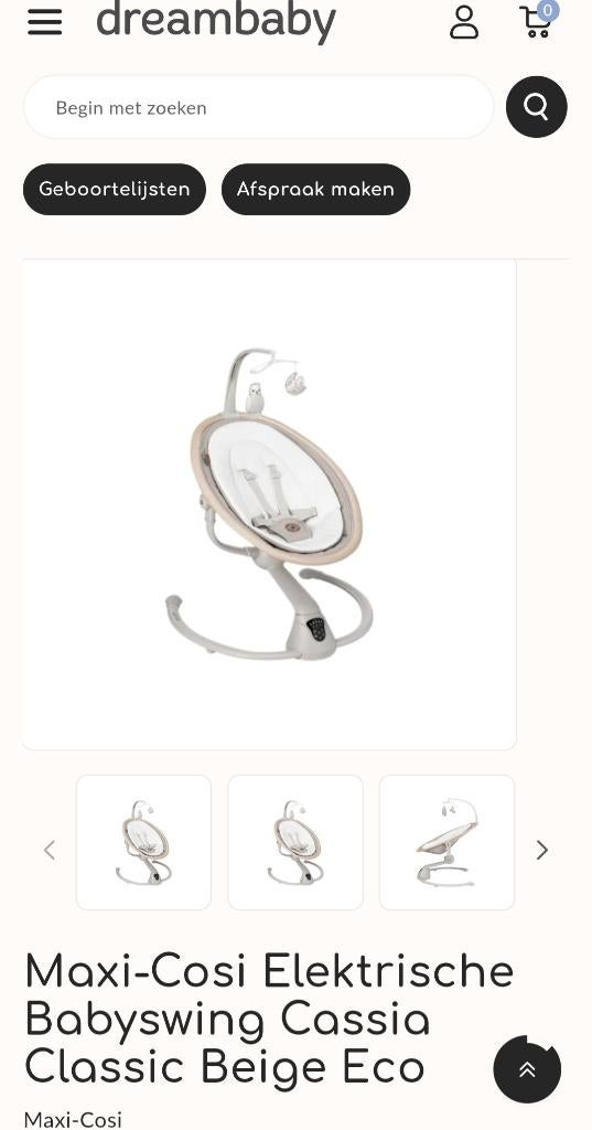 Maxi cosi babyswing, Kinderen en Baby's, Gebruikt, Schommelstoel, Verstelbaar, Ophalen