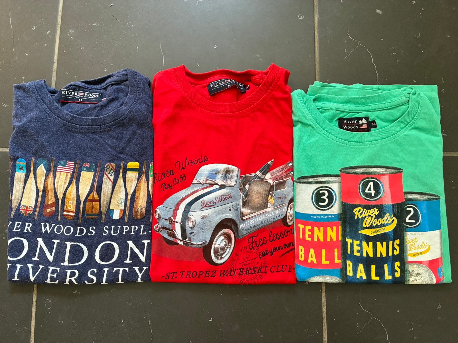 Drie t-shirts river woods 14 jaar, Enlèvement ou Envoi, Comme neuf