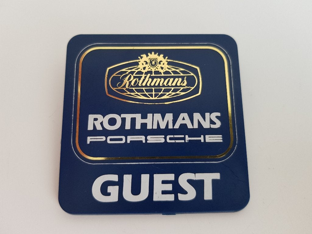 Porsche - 956 Rothmans Guest Paddock Hospitality Badge, Enlèvement ou Envoi, Voitures