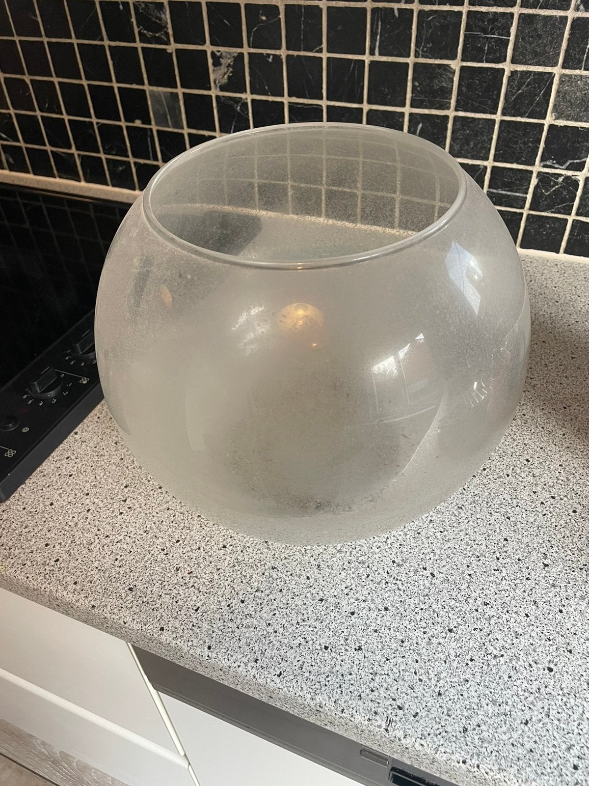 Ronde glazen vaas, Maison & Meubles, Transparent, 25 cm, Verre, Enlèvement