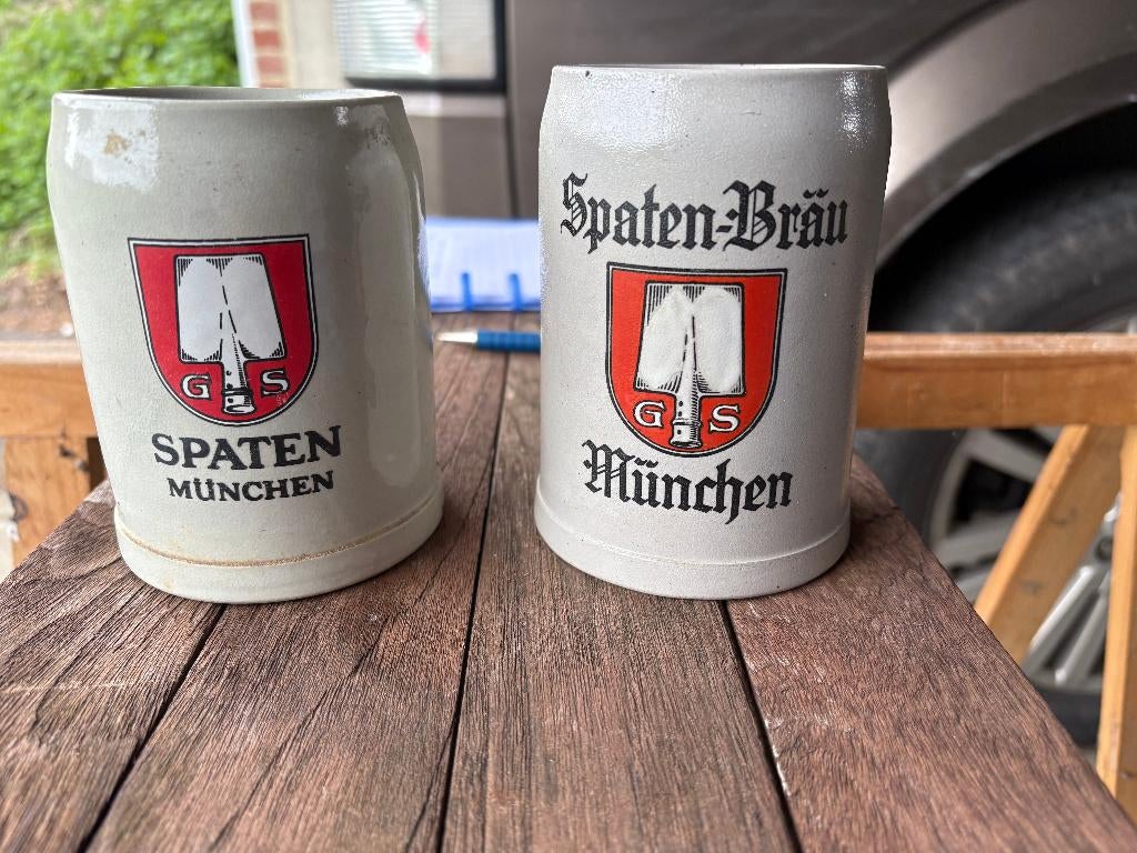 Spaten en Spatenbräu München, Verzamelen, Biermerken, Ophalen of Verzenden, Gebruikt, Glas of Glazen, Overige merken