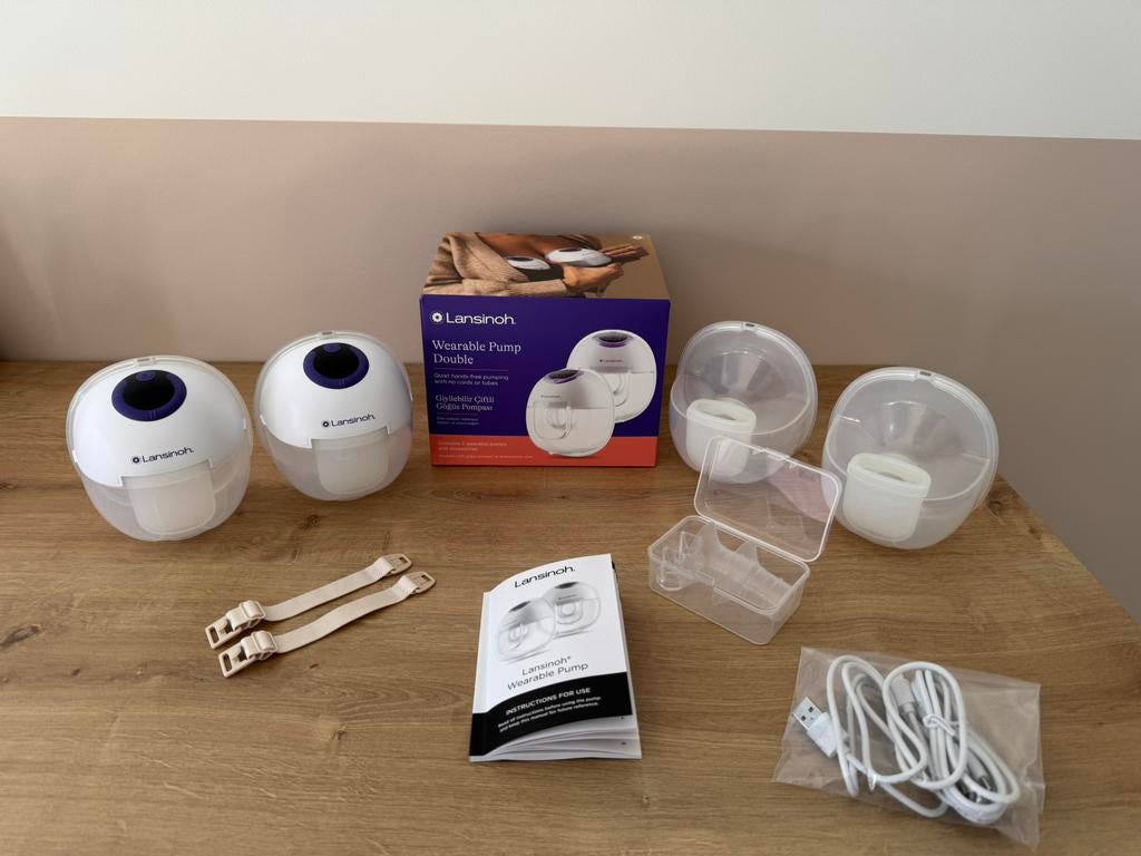 Draadloze dubbele handsfree borstkolf lansinoh, Ophalen of Verzenden, Zo goed als nieuw, Borstkolf