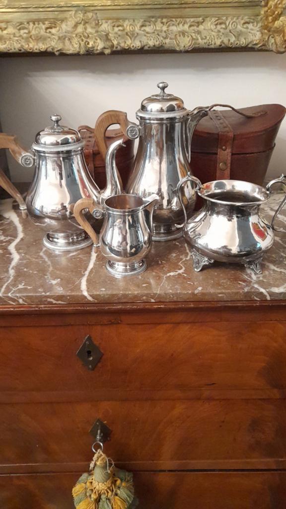 Koffie en theeservies  van christofle 20 eeuw, Antiek en Kunst, Antiek | Zilver en Goud, Ophalen