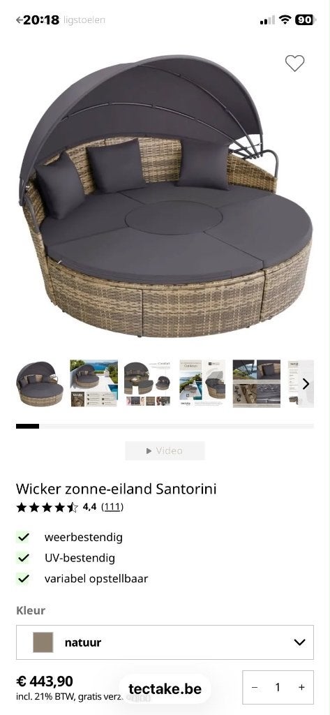 Tuinset, Ophalen, Gebruikt, 4 zitplaatsen, Tuinset