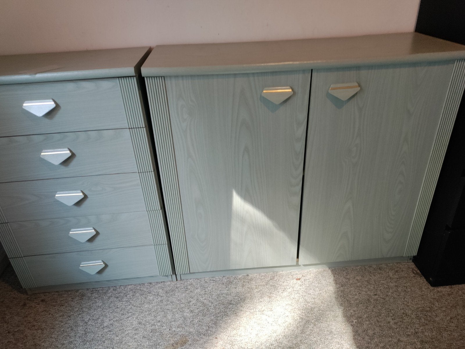 groene ladekast + kast, Huis en Inrichting, Ophalen, 100 tot 150 cm, 150 tot 200 cm, Meerdere deuren