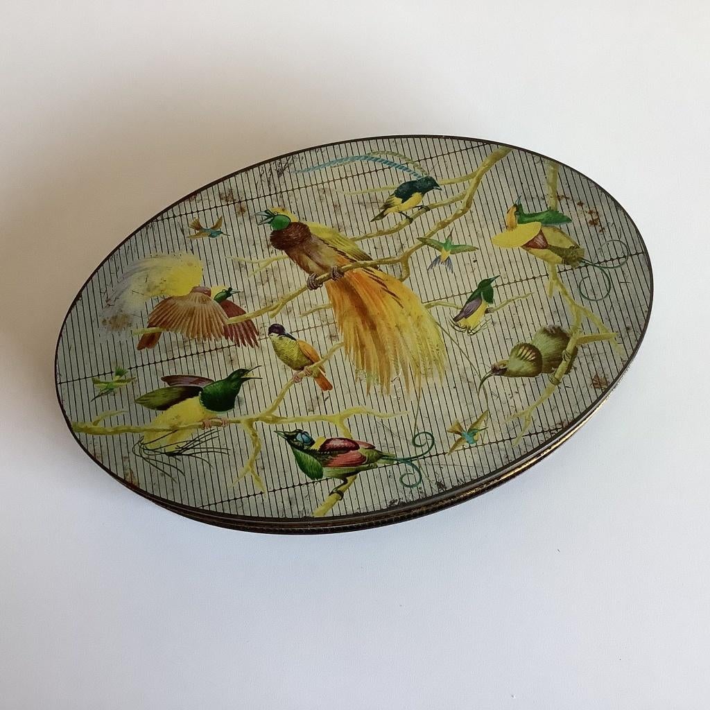 vintage blik met paradijsvogels Côte d'or, Ophalen of Verzenden, Gebruikt, Overige, Overige merken