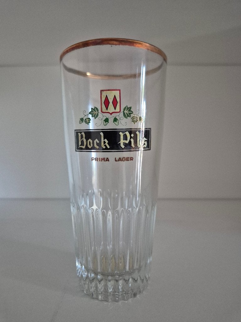Vintage Bock Pils bierglazen - 6 stuks in originele doos, Verzamelen, Ophalen, Gebruikt, Duvel