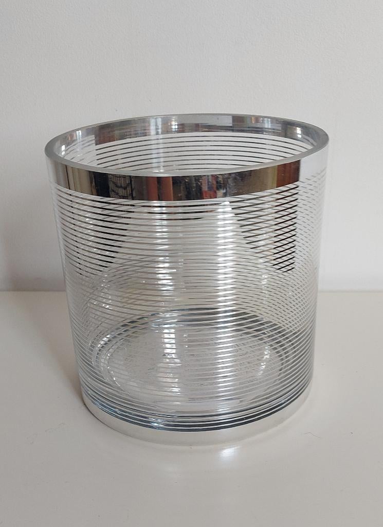 Vase verre transparent et argent, Moins de 50 cm, Autres couleurs, Verre, Enlèvement
