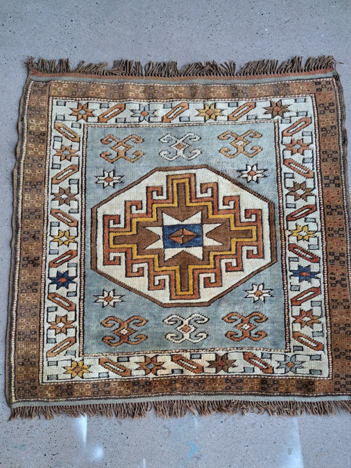 Perzisch tapijt handgeweven  1m1m goed staat, Antiquités & Art, Tapis & Textile, Enlèvement