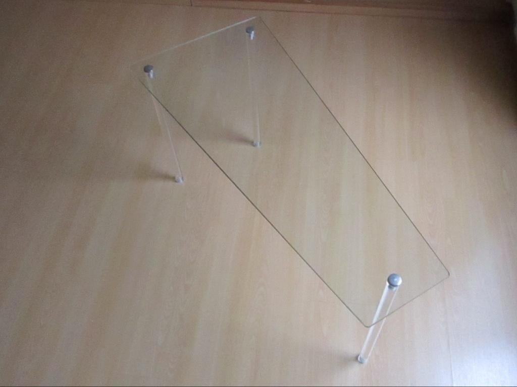glazen salontafel/ bijzettafel, Huis en Inrichting, Tafels | Bijzettafels, Gebruikt, Eenvoudig, Glas, 75 cm of meer