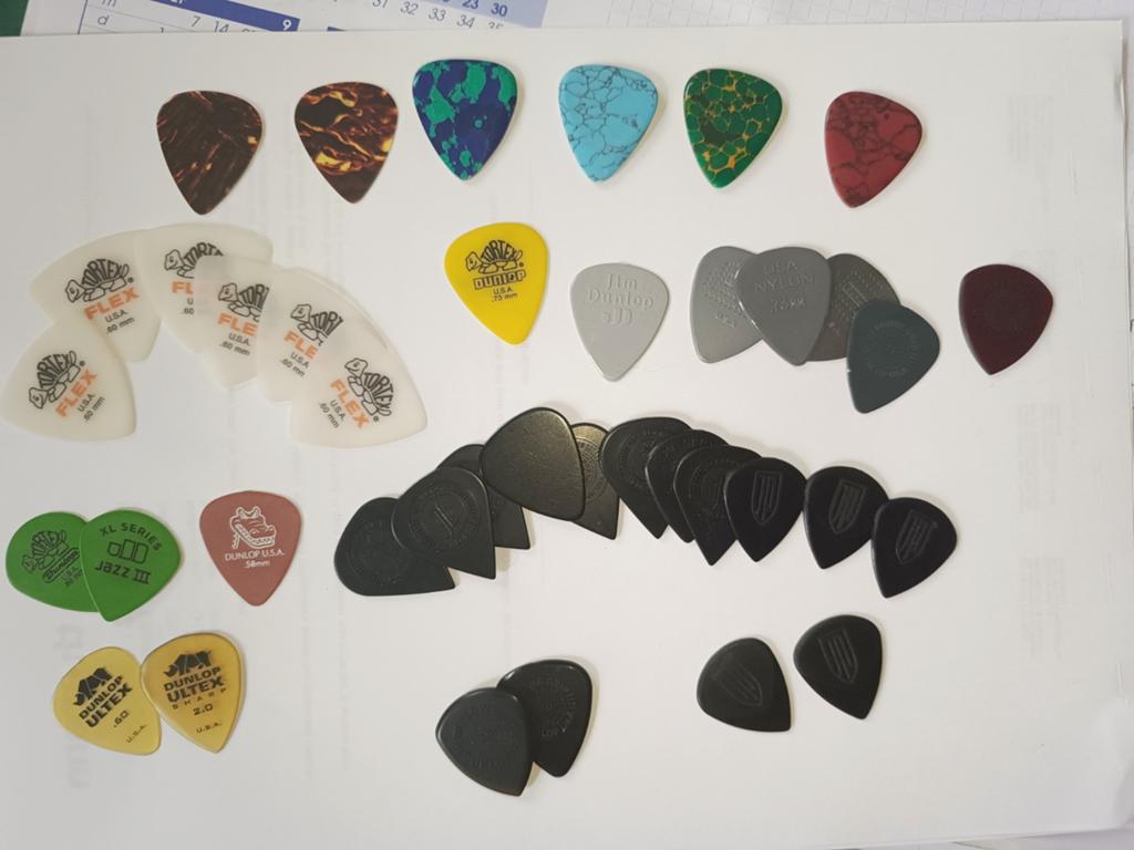 Groot aantal plectrums, verschillende diktes, Ophalen of Verzenden