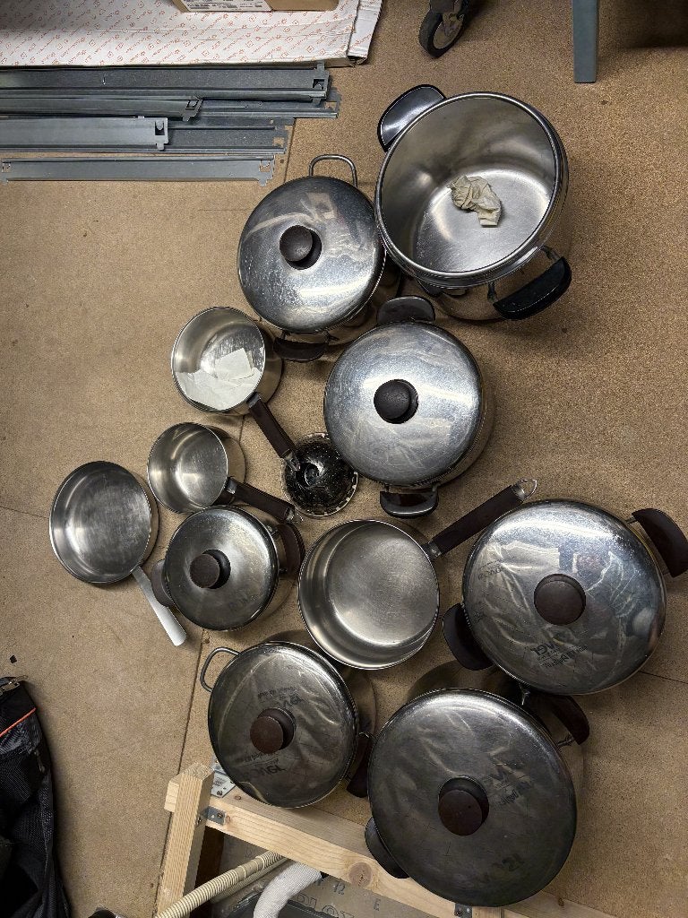 Kookpotten, Huis en Inrichting, Ophalen, Inox, Gebruikt, Met deksel