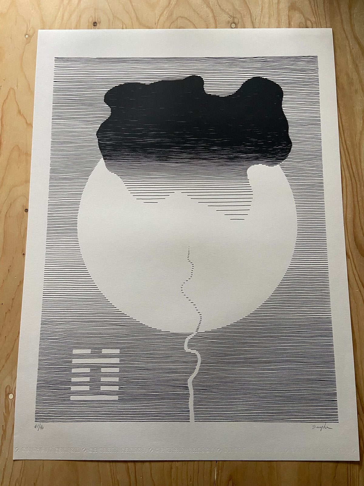 Gesigneerde zeefdruk - Michel Seuphor, Antiek en Kunst, Kunst | Overige Kunst, Ophalen