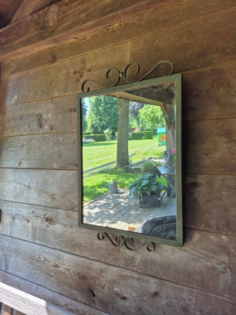 Miroir de jardin ancien entièrement en fer, Enlèvement