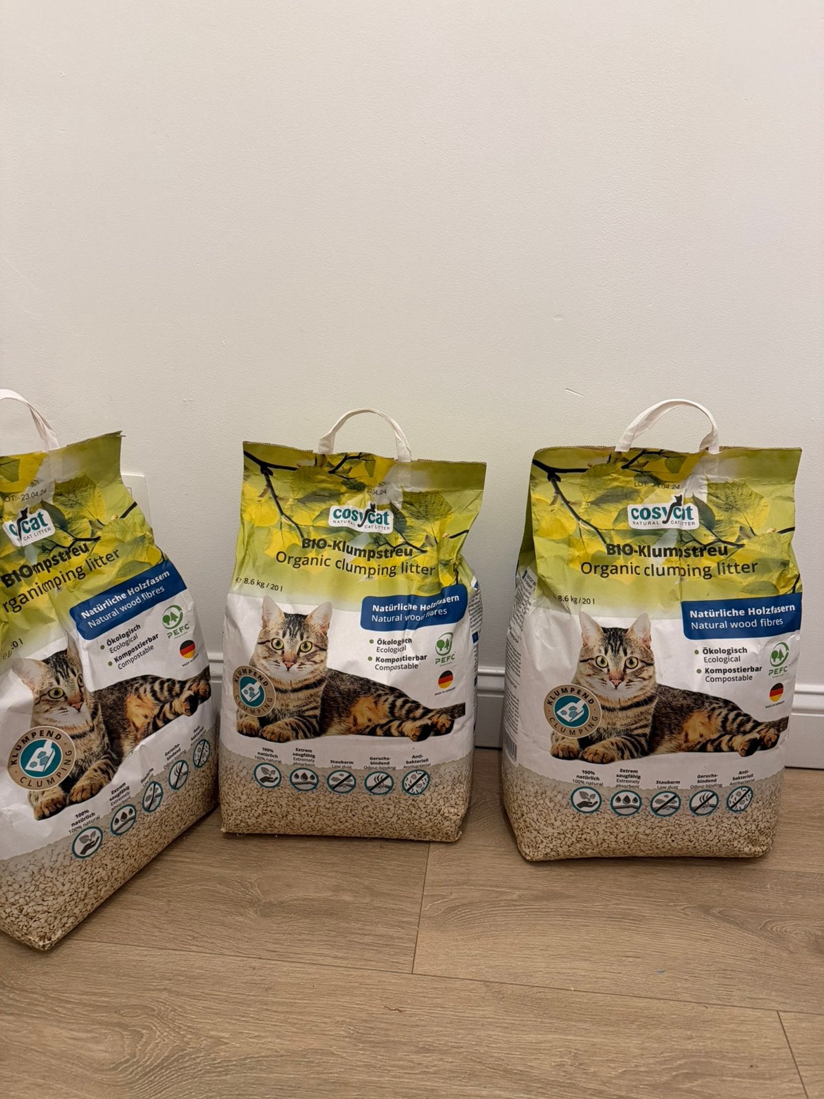 CosyCat Bio klontvormige kattenbakvulling (houtvezels), Ophalen, Nieuw, Gesloten
