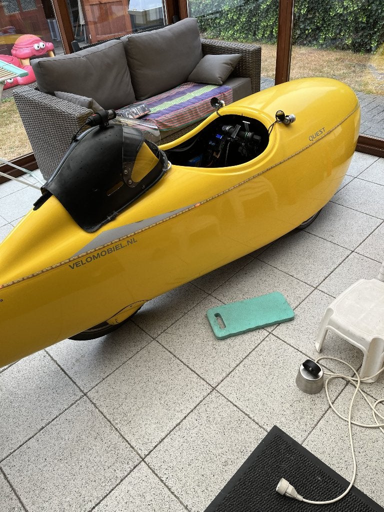 velomobiel quest elektrisch, Gebruikt, Bovenstuur, Trommelrem, Ophalen