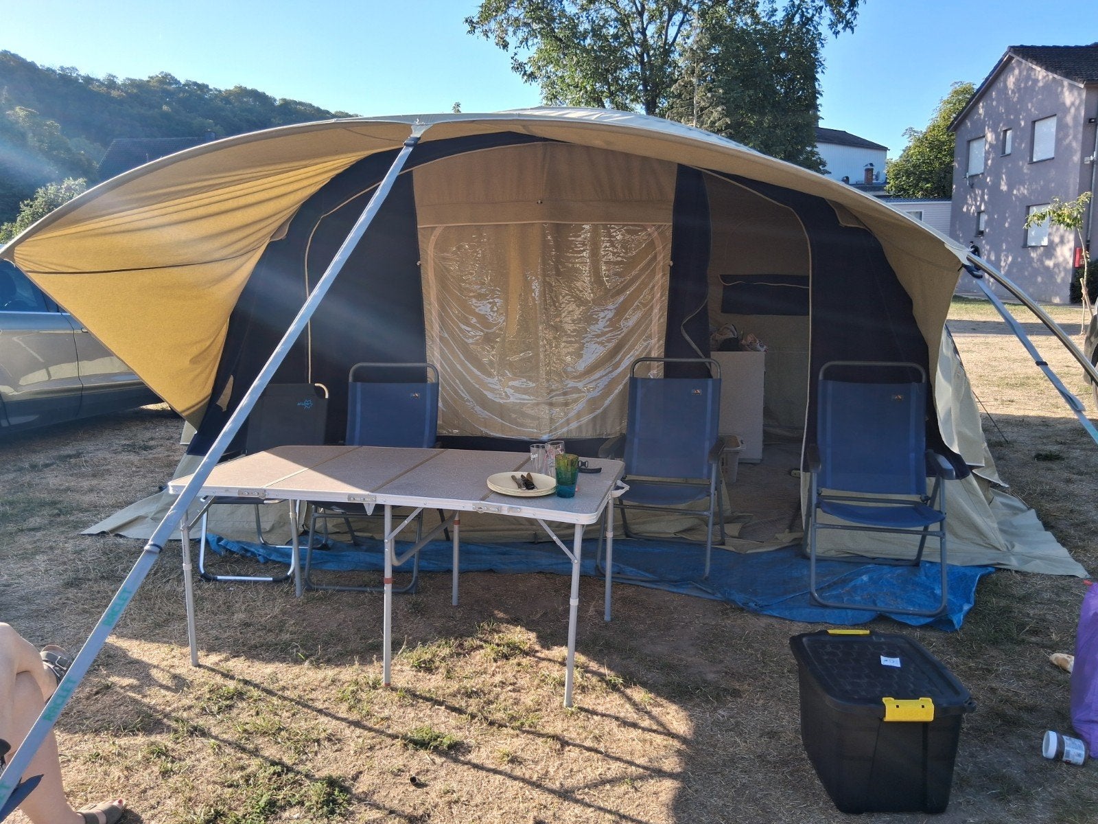 Raclet campingkar, Caravans en Kamperen, Vouwwagens, Ophalen, Beige, Raclet, Tot en met 4