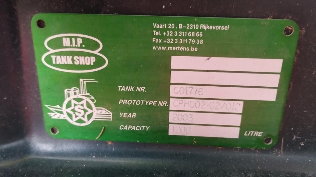 Mazoet Olietank 1200 liter., Ophalen