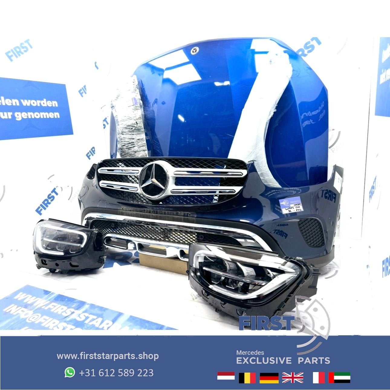 W253 C253 GLC FACELIFT VOORKOP COMPLEET FRONT + DIAMOND GRIL, Utilisé, -, Avant, -
