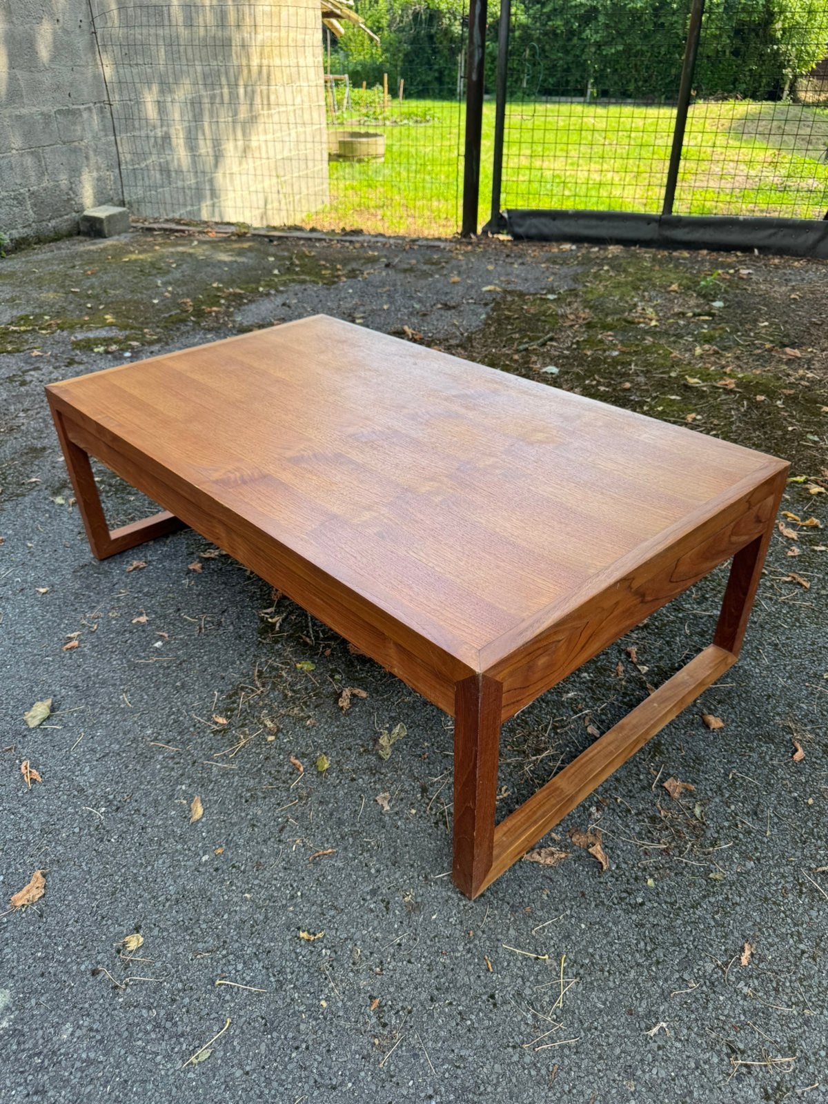 Salontafel teak, Huis en Inrichting, Tafels | Salontafels, Ophalen, Gebruikt, 100 tot 150 cm, Teakhout
