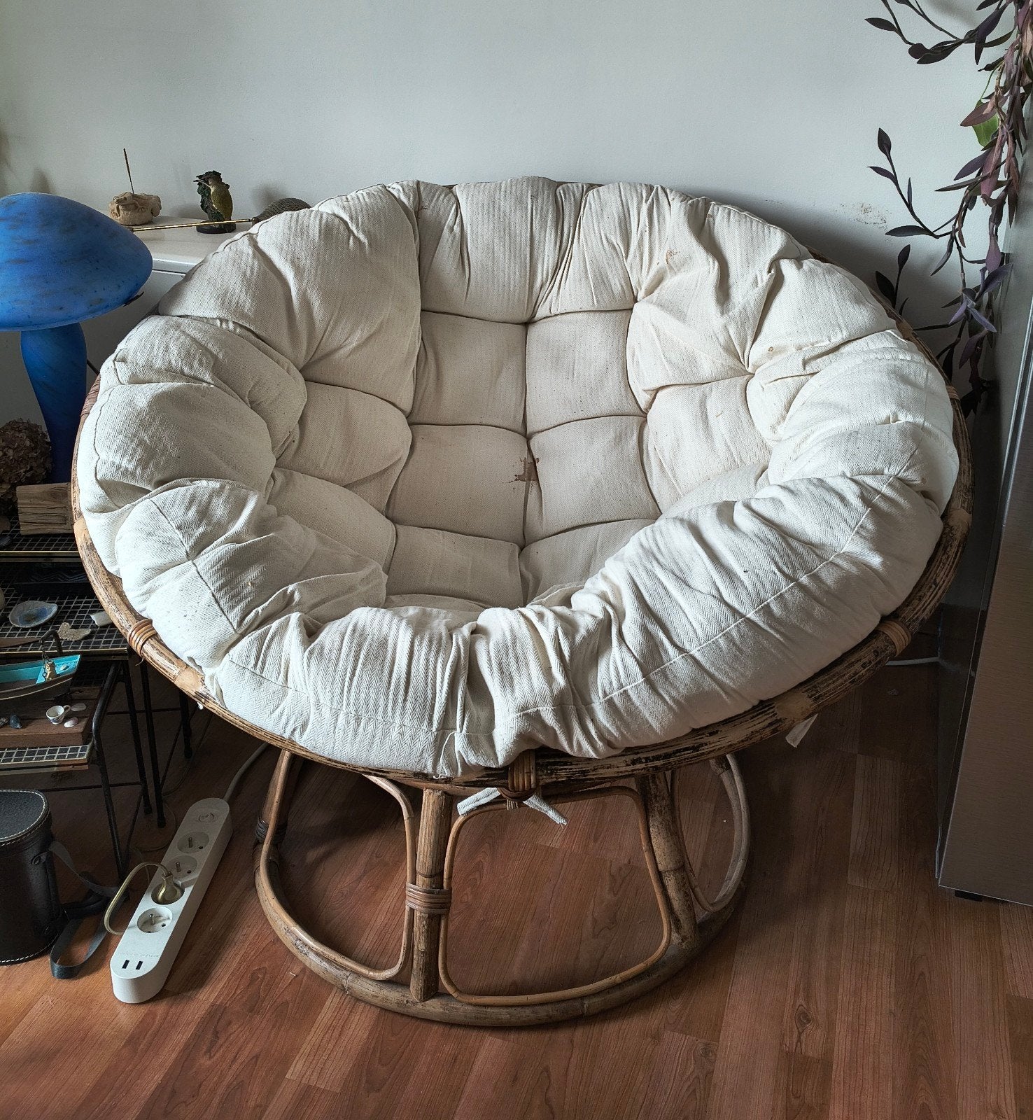 Rotan zetel / stoel rond, Maison & Meubles, Canapés | Salons, Osier ou Rotin, Une personne, Enlèvement, Utilisé