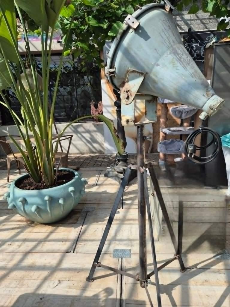 industriele lamp, Huis en Inrichting, Lampen | Hanglampen, Ophalen, Gebruikt, Glas, 75 cm of meer