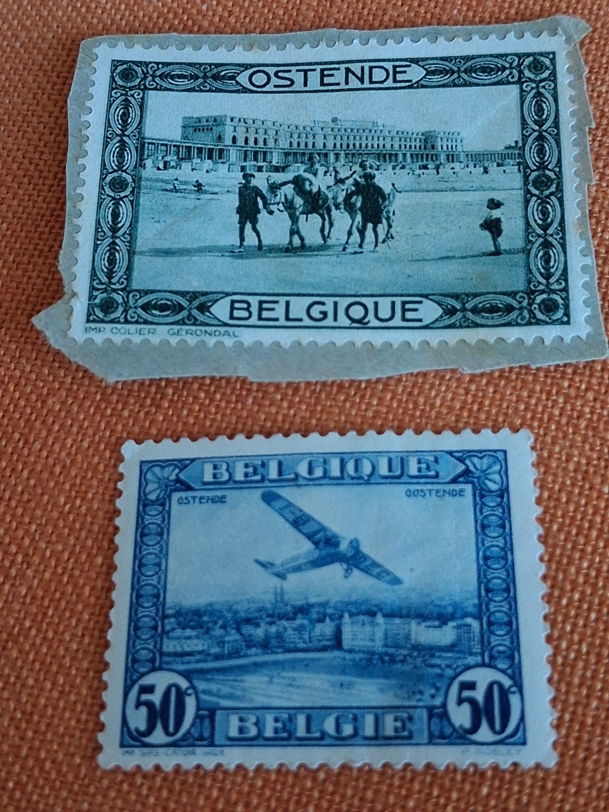 Timbres  Ostende vignette et poste aérienne, Enlèvement ou Envoi