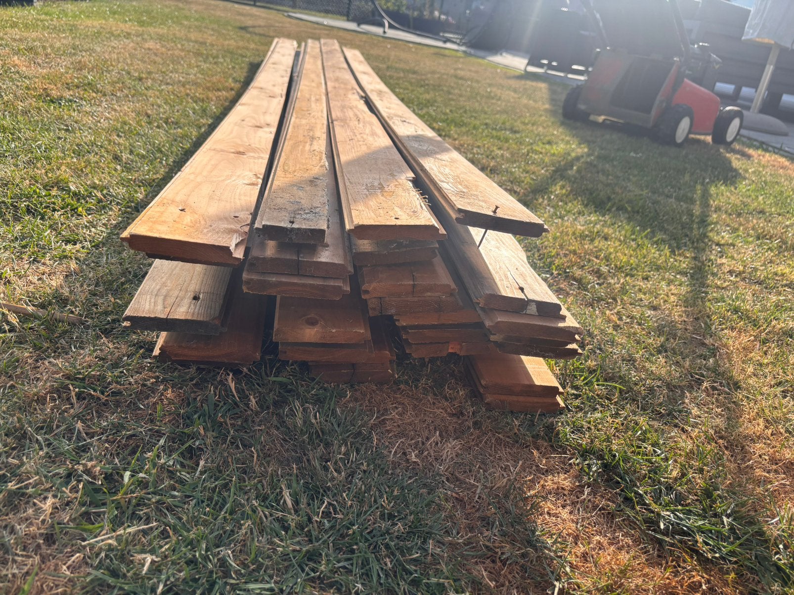 Hout van tuinhuis, Ophalen, Gebruikt, Hardhout, 180 tot 250 cm
