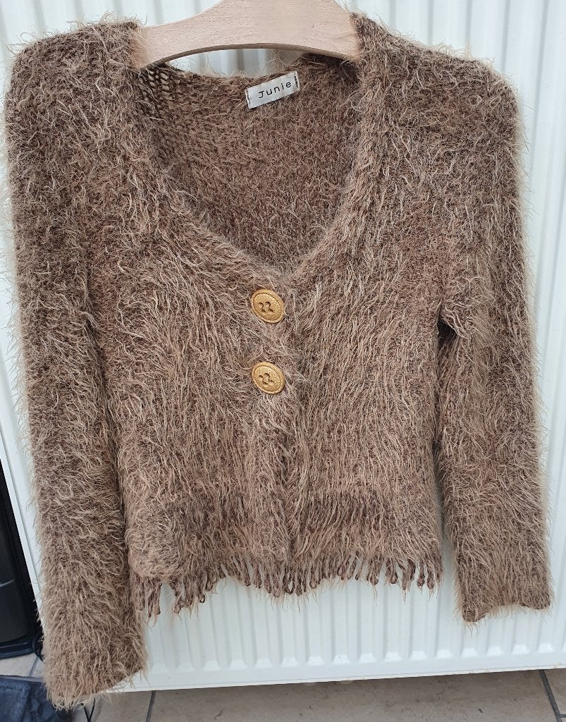 Bruin vestje van Junie Paris maat S, Enlèvement ou Envoi, Taille 36 (S), Comme neuf, Brun
