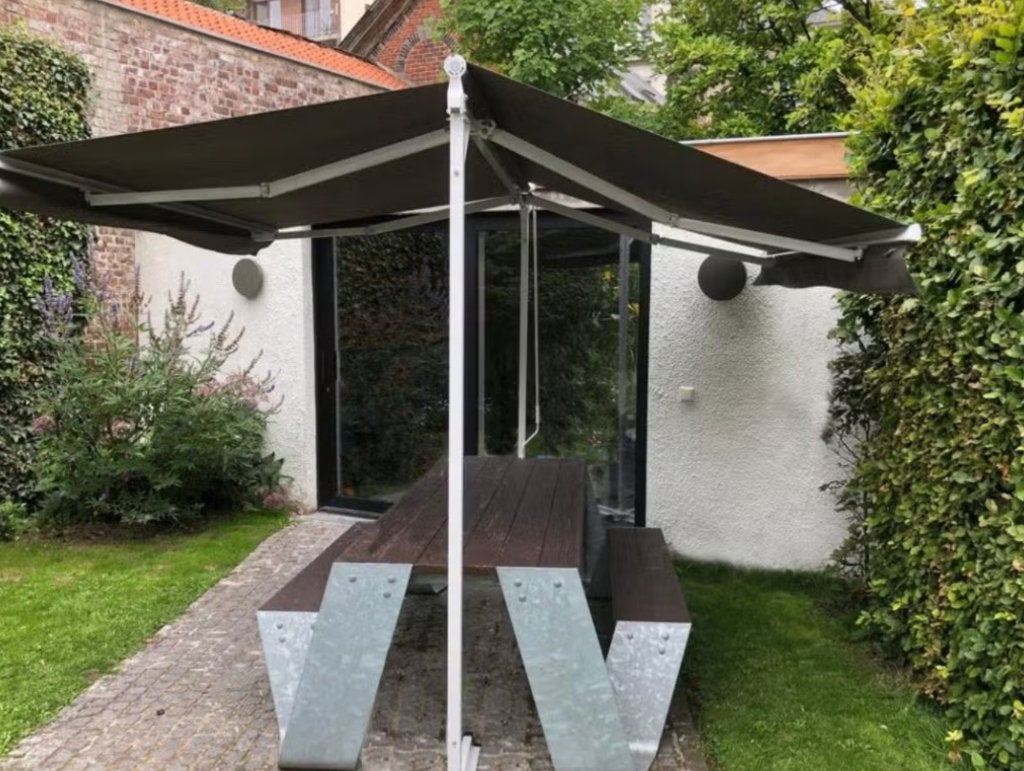 lounge parasol/ tuinscherm, Tuin en Terras, Parasols, Ophalen, Gebruikt