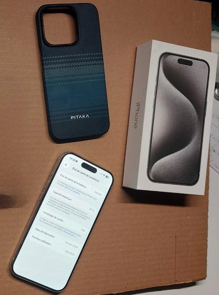 iPhone 15 Pro 256GB Titanium - Batterie 91%, 256 GB, Enlèvement, Utilisé, Sans abonnement