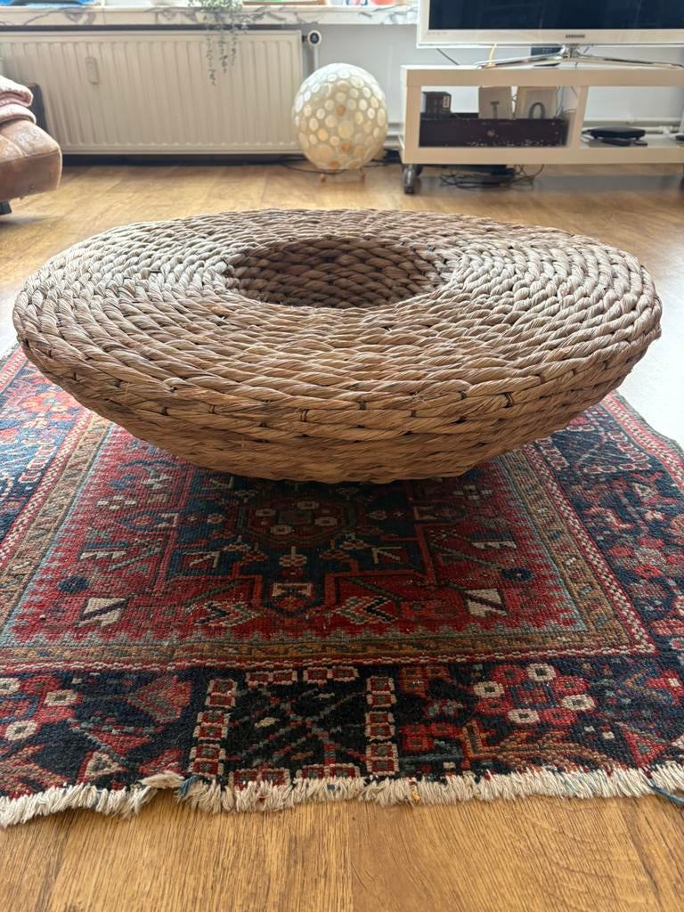 Grote ronde rotan salontafel ø 77 cm. Zonder glasplaat, Ophalen, Zo goed als nieuw