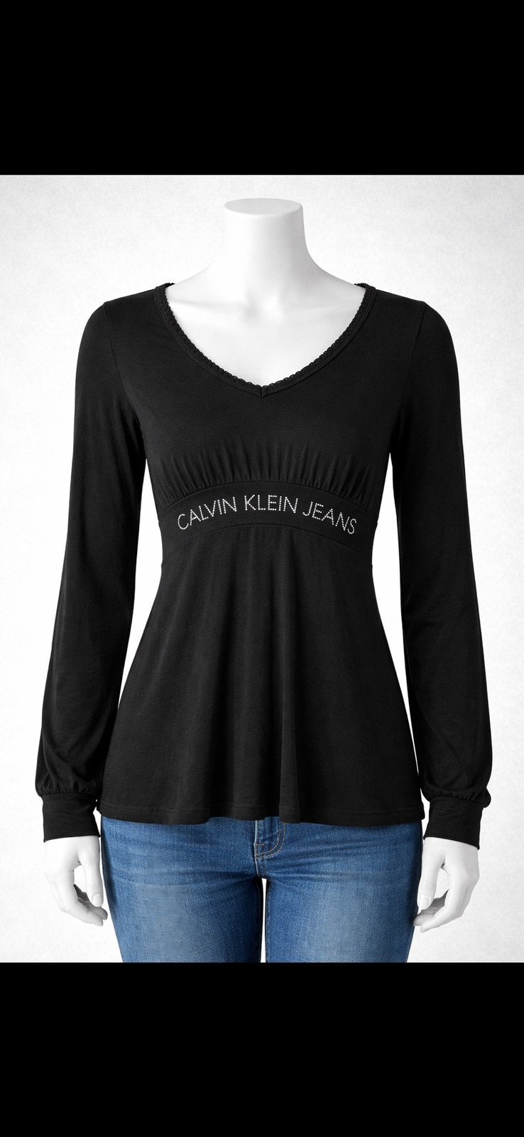Calvin Klein zwarte blouse met lange mouwen, Kleding | Dames, Ophalen of Verzenden, Gedragen, Maat 38/40 (M), Zwart