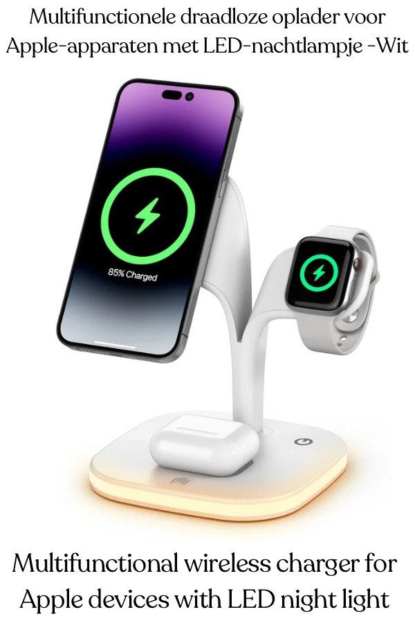 Chargeur sans fil pour appareils Apple et veilleuse - Noir, Enlèvement ou Envoi, Neuf, Apple, Chargeur sans fil