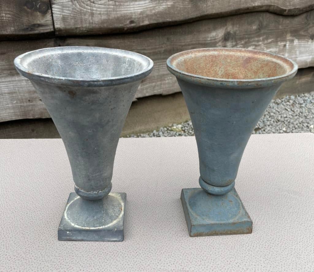 Gietijzeren tuinvazen hoogte 25 cm, Enlèvement, Comme neuf