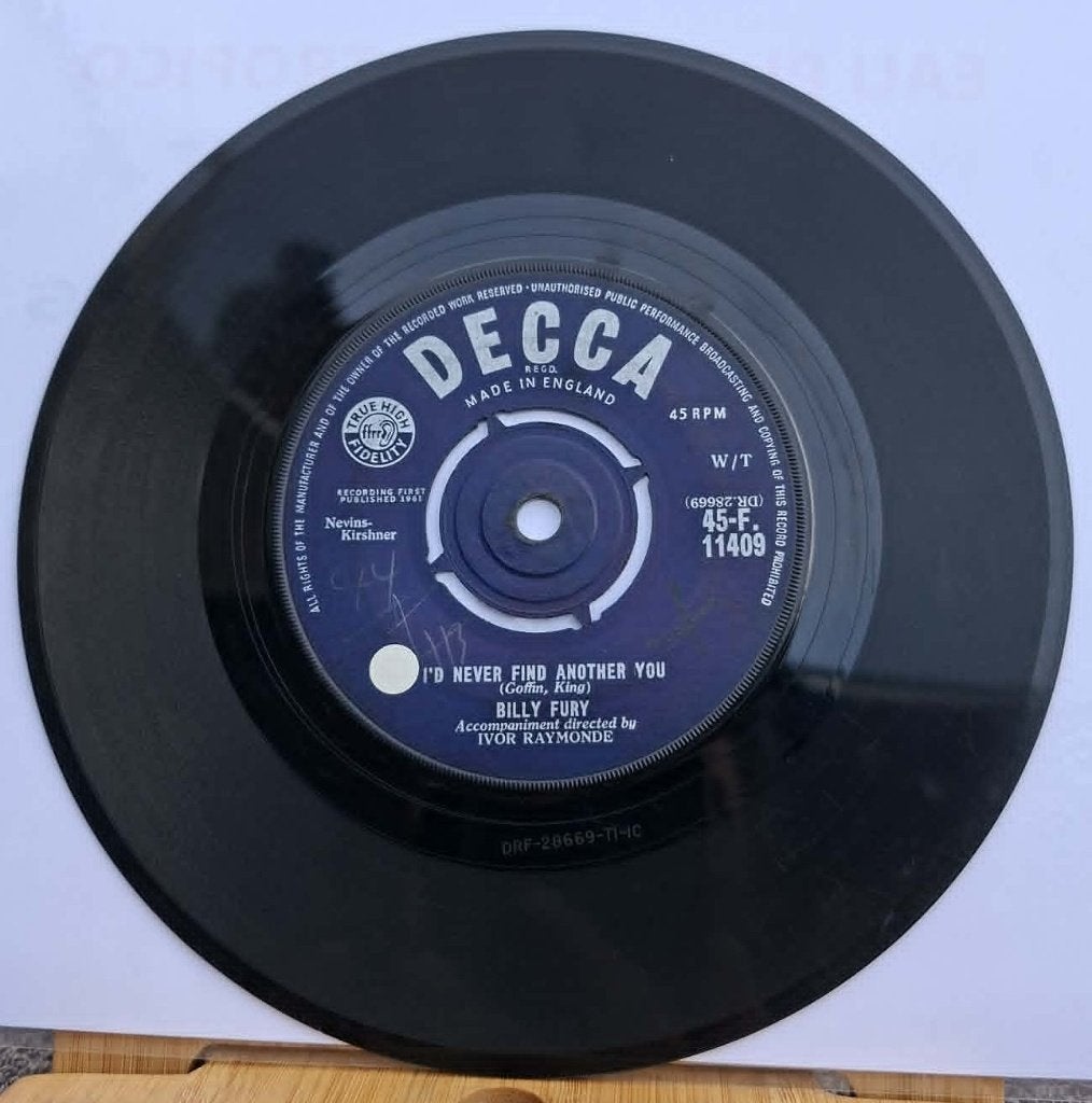 Popcorn Groove/Billy Fury — Ik zou nooit een andere jij vind, Gebruikt, Pop, Originele persing, 7 inch