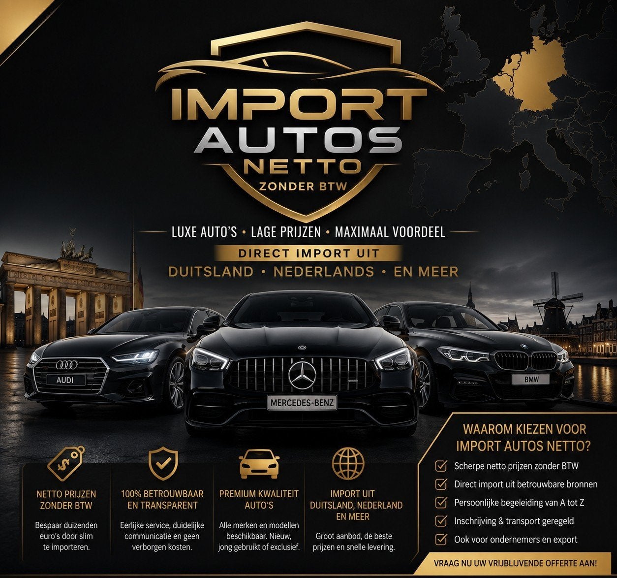 IMPORT CARS NET - VOITURES DE LUXE SANS TVA !, Autos, Entreprise, Achat