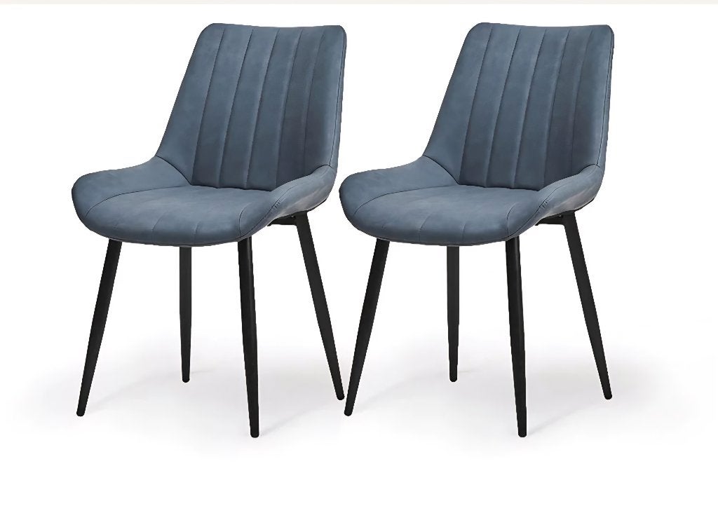 2 Chaises velours bleues, Maison & Meubles, Chaises, Neuf, Quatre, Synthétique, Tissus, Bleu, Enlèvement