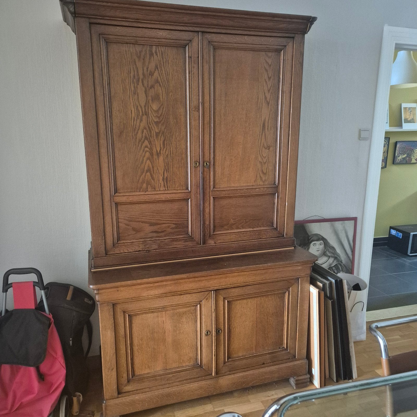 Kast 2 delig., Antiek en Kunst, Ophalen of Verzenden