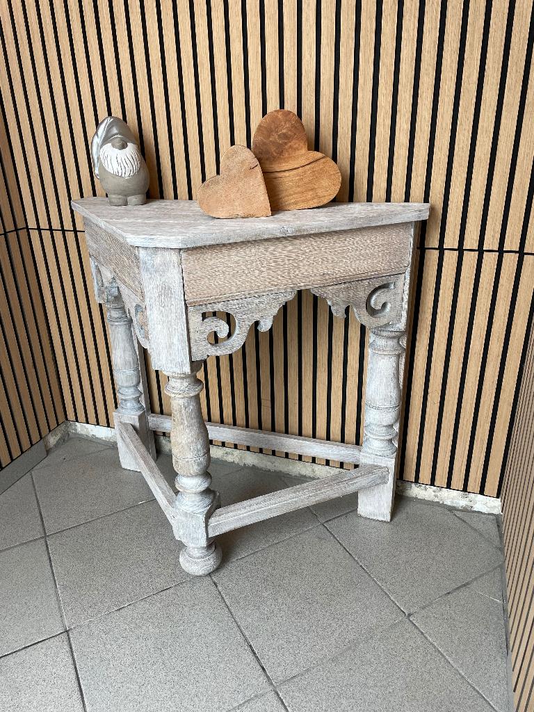 console en chêne blanchi, 25 à 50 cm, 50 à 100 cm, Comme neuf, Enlèvement