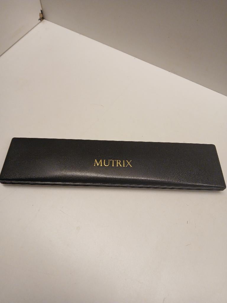 Vintage herenpolshorloge Mutrix, Montre-bracelet, Autres marques, Enlèvement ou Envoi, Cuir