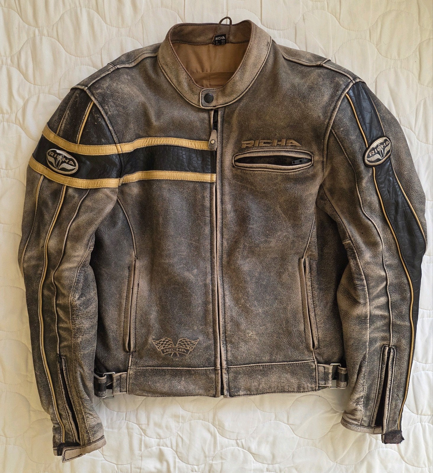 Richa Chopper vintage leren motorjas — Maat 52 (L/XL) —, Motoren, Heren, Jas | leer, Ophalen of Verzenden, Richa
