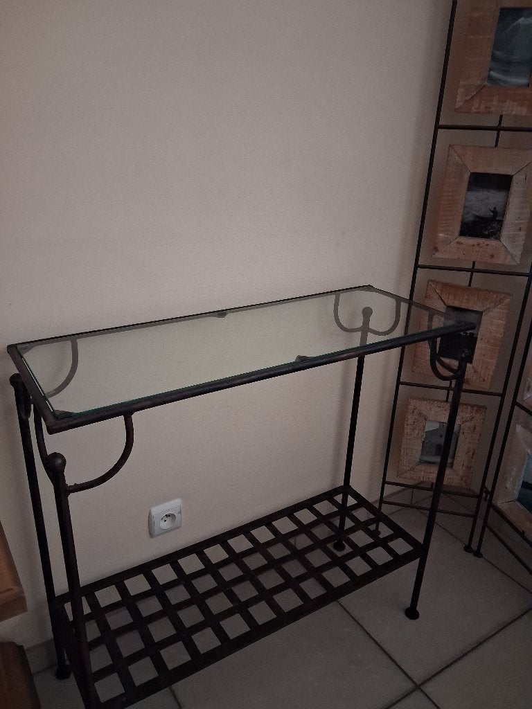 Console en fer forgé, 25 à 50 cm, Verre, 50 à 100 cm, Enlèvement