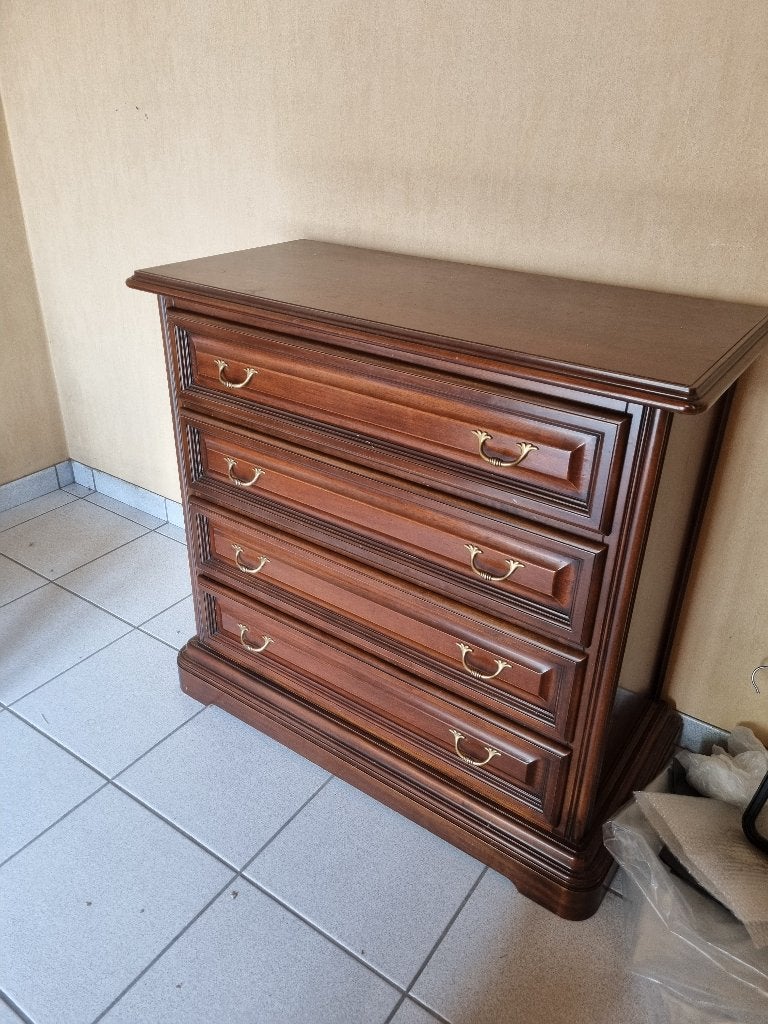 Klassieke houten ladekast / commode (4 laden), Huis en Inrichting, Kasten | Ladekasten, Ophalen, Klassiek, 50 tot 100 cm, Zo goed als nieuw
