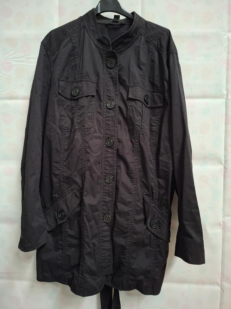 Zwarte H&M tussenjas / voorjaarsjas - Zwart - Maat ca. 50-52, H&M, Verzenden, Zwart, Maat 46/48 (XL) of groter