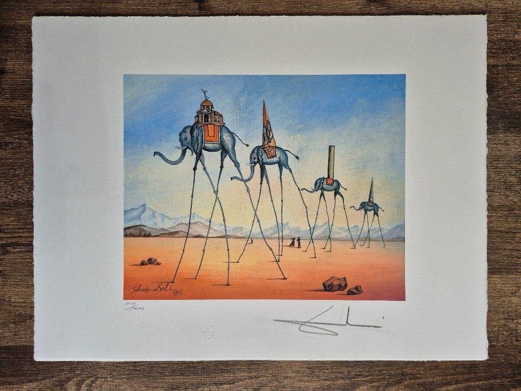 Salvador Dali Lithografie off set 50x65 cm. 65€, Antiquités & Art, Enlèvement ou Envoi, Lithographie