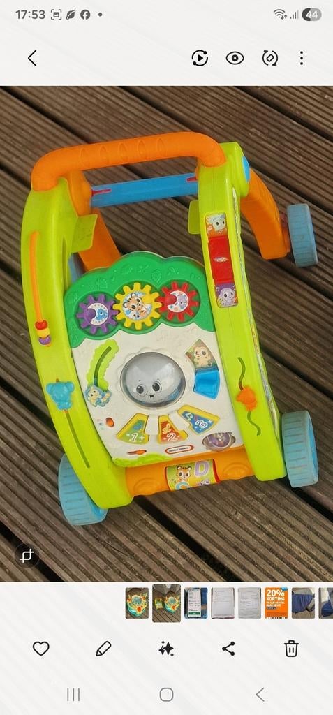 Baby speelgoed 2 stuks  speeltafel en 3-1  loopwagentje, Ophalen