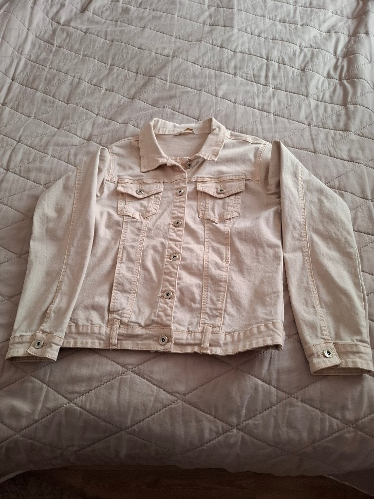 Jeans jasje beige maat 40, Kleding | Dames, Beige, Zo goed als nieuw, Jasje, Andere