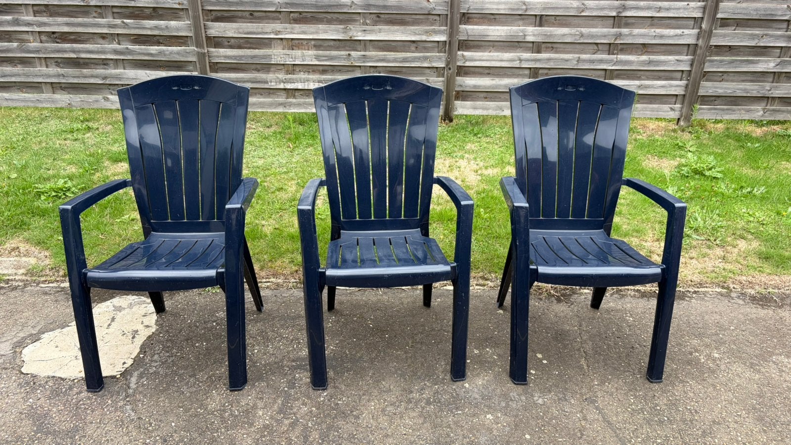 Stevige tuinstoelen pvc, Tuin en Terras, Ophalen, Gebruikt, Kunststof, Stapelbaar